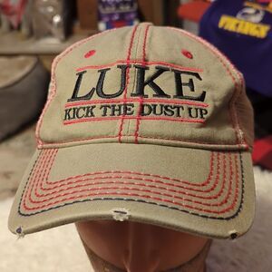 Luke Bryan Kick the Dust Up Beige Mesh Strapback Adjustable Baseball Hat Music